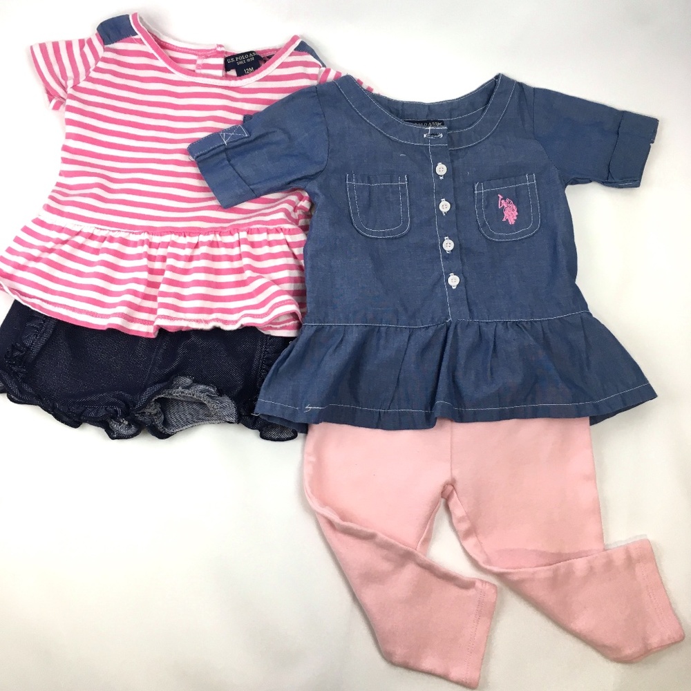 12 Month Girls Outfits 4pc Summer/Spring